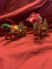 SOUVENIR CARRETTI SICILIANI IN CARTAPESTA E LEGNO ANNI '60/70 VINTAGE. 20 E 14cm