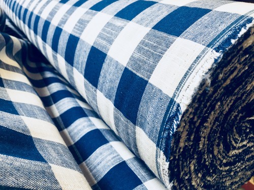 Tessuto quadri lino gingham - tessuto,