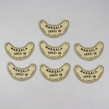 7 VECCHIE TARGHETTE ETICHETTE PER BOTTIGLIE DI VINO MARSALA IN METALLO VINTAGE