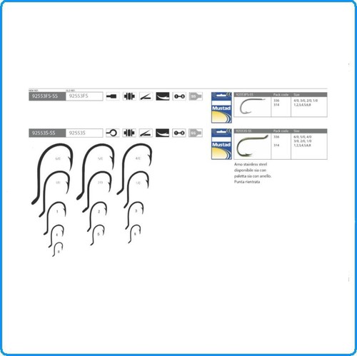 Ami mustad 92553ss 25ami - ami, n5/0