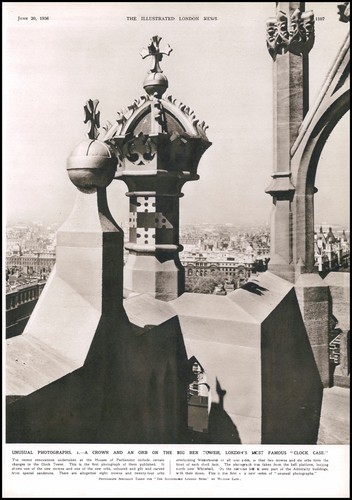 1936 antica stampa londra big - antica,