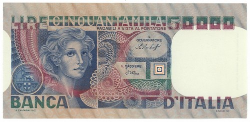 50000 lire banca italia - 50000, d'italia