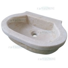 Piccolo lavandino acquasantiera in marmo bianco cm 46x31x14  bagno cucina vasca