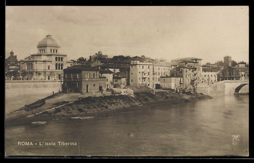 Cartolina roma isola - roma,, l'isola