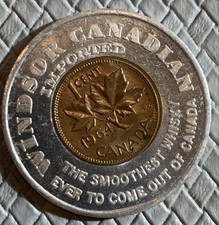1964 WINDSOR CANADESE WHISKY INCASSATO CENTESIMO CANADA WHISKEY PENNY COIN GETTONE
