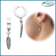 Orecchini con piuma uomo - piuma,