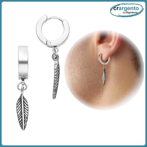 Orecchini con piuma uomo - con,