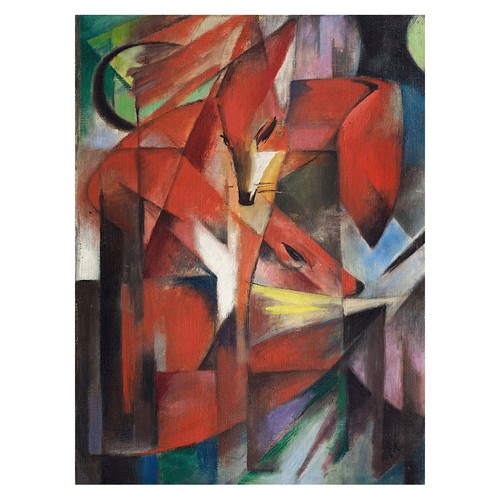 Poster cubista volpe rossa - volpe, |