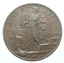 Regno d'Italia Vittorio Emanuele III 5 Centesimi Prora 1913 BB