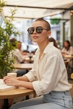 Occhiali da sole rotondi Yohji