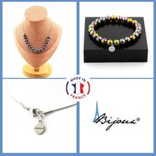 Set Gioielli Bracciale Collana 15 Perle Ematite Multicolore 8 Mm. Taglia Pers