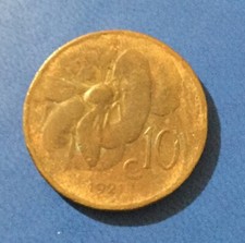 10 CENTESIMI 1921 APE SU FIORE
