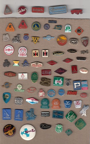 Vintage tractor pin badges - tractor,