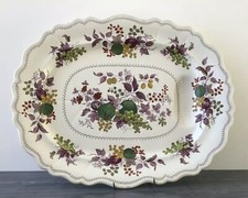 Antico piatto carne tacchino ceramica inglese 55 cm L circa 1860 perfette condizioni