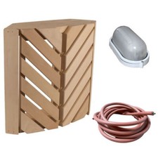 Lampada Sauna Set Schermo di Legno Erle V Angolare Luce 3M Cavo IN Silicone