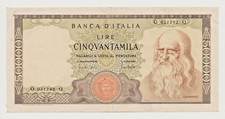 50000 LIRE LEONARDO O 031292 Q