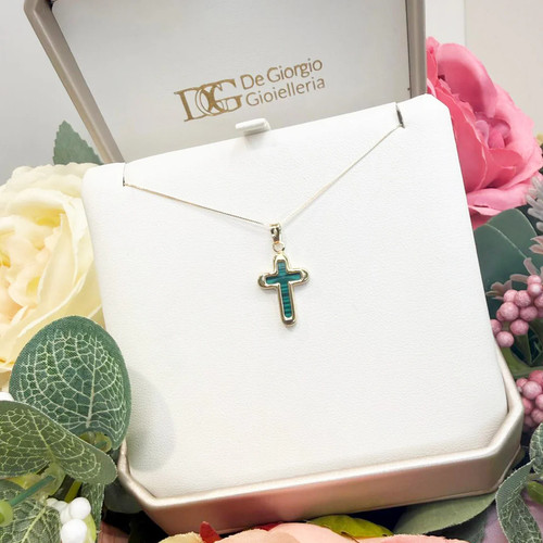 Collana con croce - , smaltata