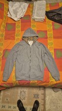 Felpa Grigia con cappuccio e zip Burberry taglia M