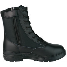 Stivali pelle nera zip