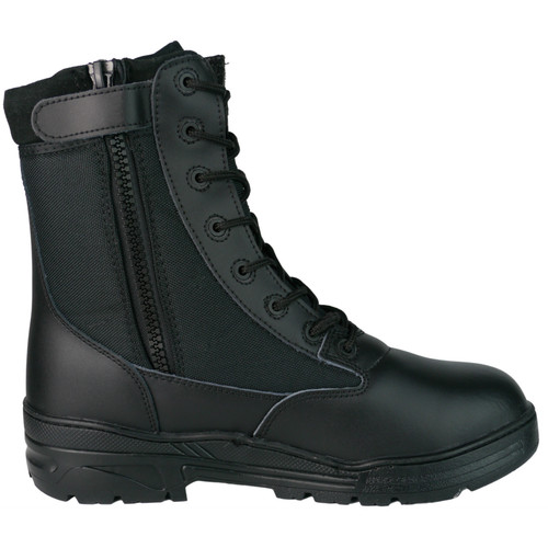 Stivali pelle nera zip