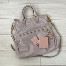 Borsa a mano MIU MIU tote bag logo viola autentica