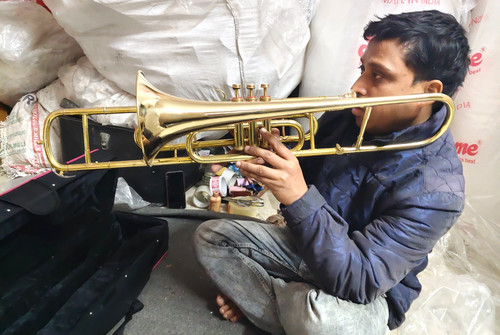 Trombone valvole metallo - 3, in