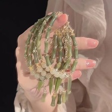 Bracciale chic perline - bracciale, giada