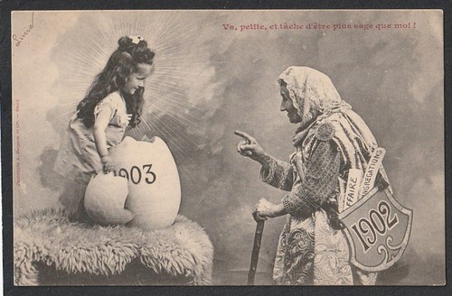Antica cartolina auguri - , buon