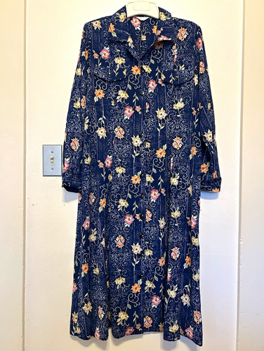 Maxi abito blu - , floreale