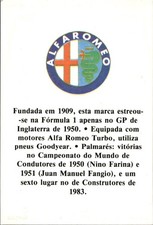 Cartolina Alfa Romeo Formula 1