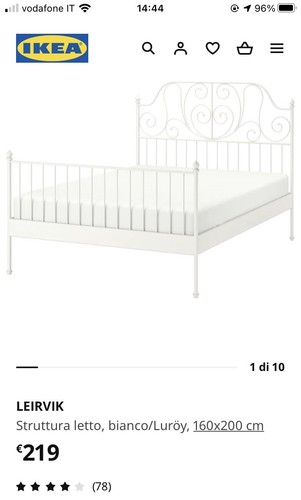 Struttura ferro bianco - bianco, letto