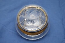 Porta talco cipria oggetti cristallo boemia antico molato ottone ruotino rame  