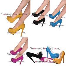 SCARPE Donna DECOLLETE Scamosciate BORCHIE TACCHI Alti 13,5 Decoltè COD. 464