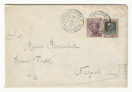 Regno busta per napoli - napoli, 1927