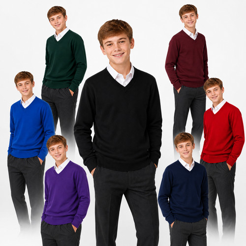 Maglione scollo scuola - v,