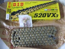CATENA TRASMISSIONE DID 520 VX3 X-RING 120ZB STRADA CHIUSURA A CLIP RAPIDO GOLD