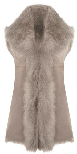 Gilet montone suede - suede, grigio