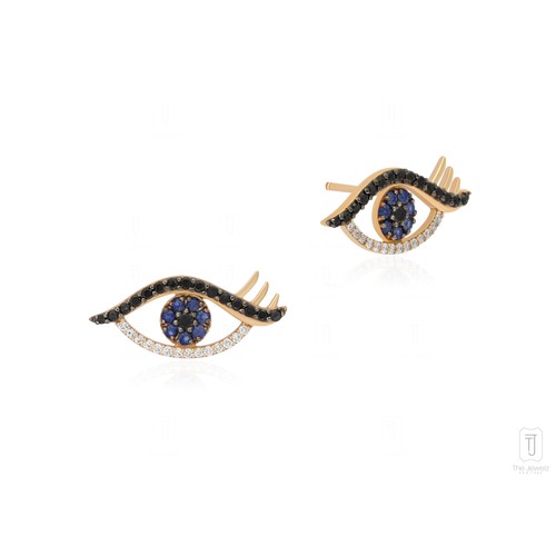 Orecchini oro kt con - in, 14