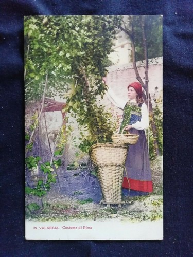 Cartolina valsesia costume - valsesia,
