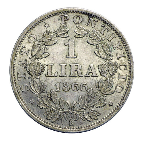 Stato pontificio lira 1866 - stato,