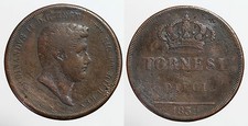 pci0057) Napoli Tornesi 10 1839  Ferdinando II VARIANTE conio misto R