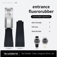 Cinturino orologio in gomma 22 mm FKM adatto ai modelli Rolex Sky Dweller Sea Dweller