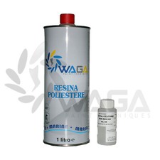 Waga Resina Poliestere 1LT+Catalizzatore 25ML per Riparazione Vetroresina