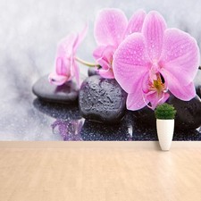Fotomurale da parete non tessuto poster immagine pietre orchidea