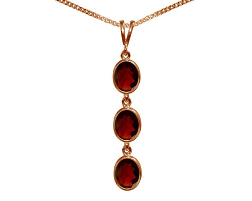 9ct oro rosa - naturale, granato