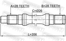 Semiasse FEBEST 356mm -