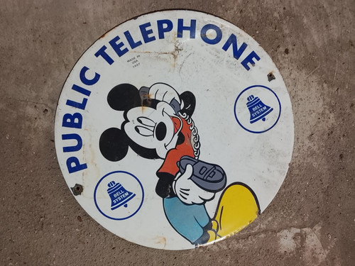 Insegna smaltata telefono - insegna,