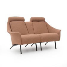 Divano 2 posti in bouclé nocciola, anni ’50, sofa, italian design, 50s, saporiti