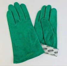 Guanti donna Missoni pelle scamosciata logo ricamo verde eleganti quasi mai usati