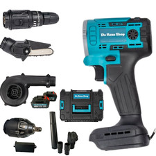Kit Professionale Fai da Te 5 in 1  Trapano, Avvitatore, Motosega, Soffiatore